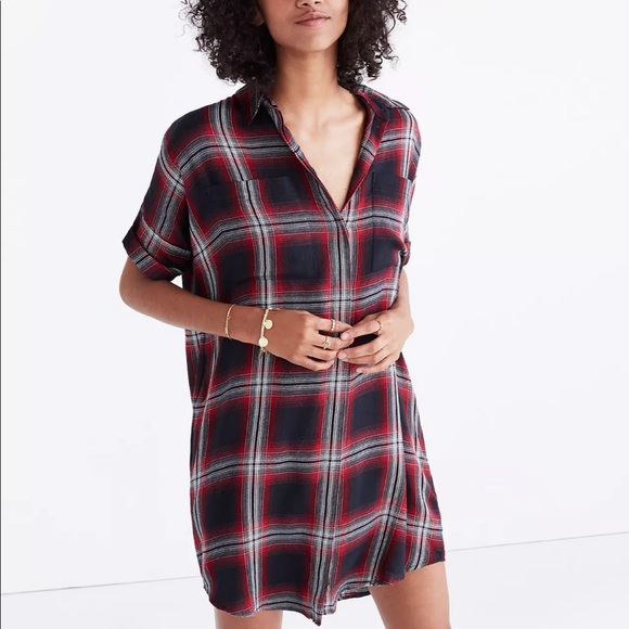 Madewell ~ Courier Shirtdress in Rollins Plaid - Picture 1 of 8